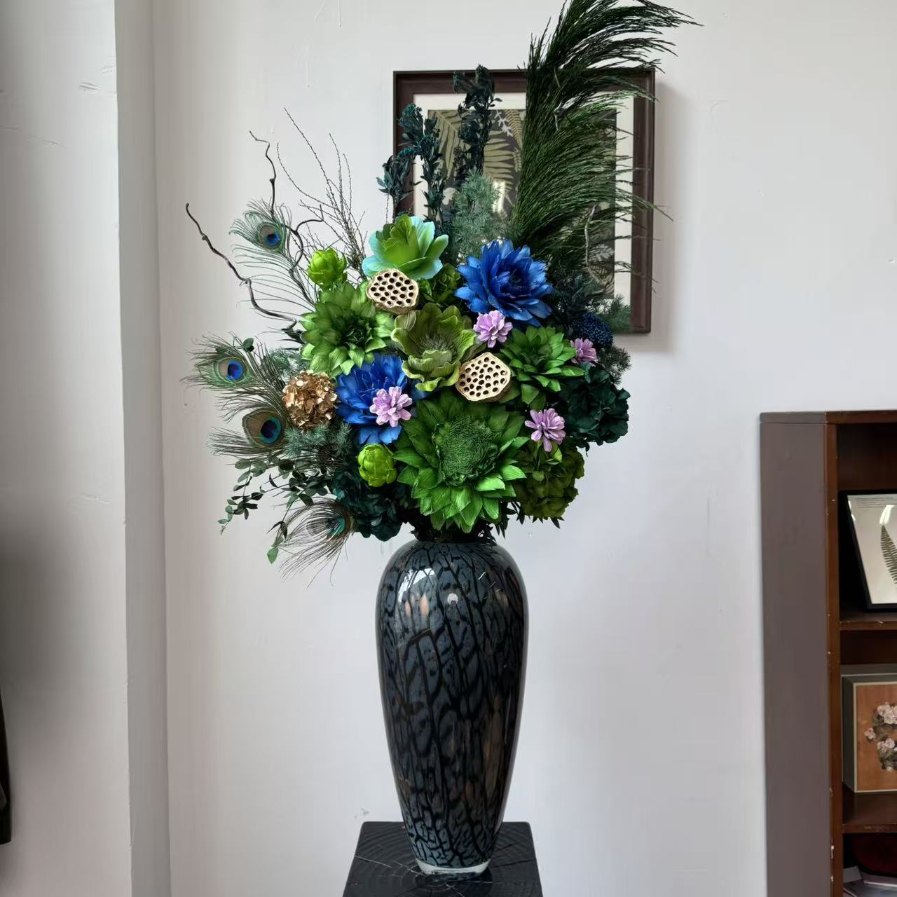 AAA级【翠羽华章】永生花高级感永生绣球花客厅岛台轻奢家居装饰