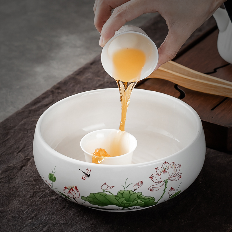 大号陶瓷茶洗茶具水洗家用小号水盂笔洗茶具配件特大洗茶杯盆器皿
