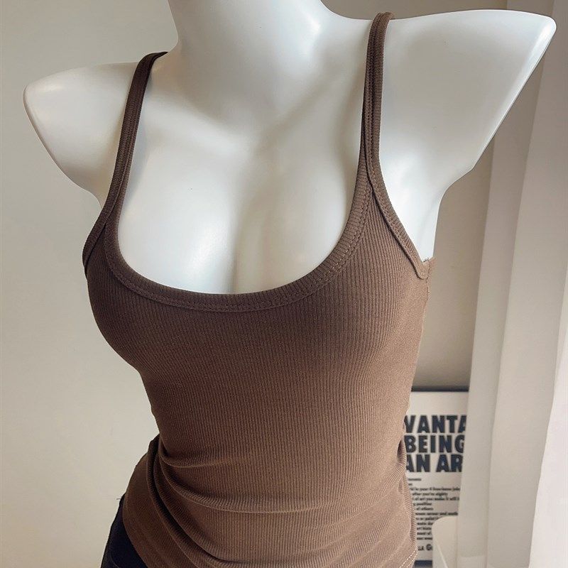 今年zui满意的一件打底吊带!!!版型太绝了 巨性感螺纹背心上衣