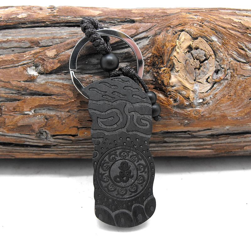 黑桃木百无禁忌钥匙扣挂件饰品创意木雕随身小挂牌汽车平安挂饰