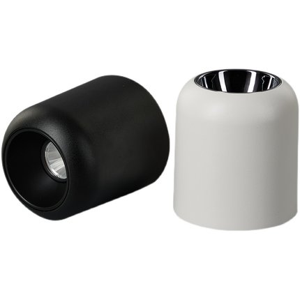 简约明装射灯防眩可调角度客厅背景墙cob聚光洗墙灯led吸顶式筒灯