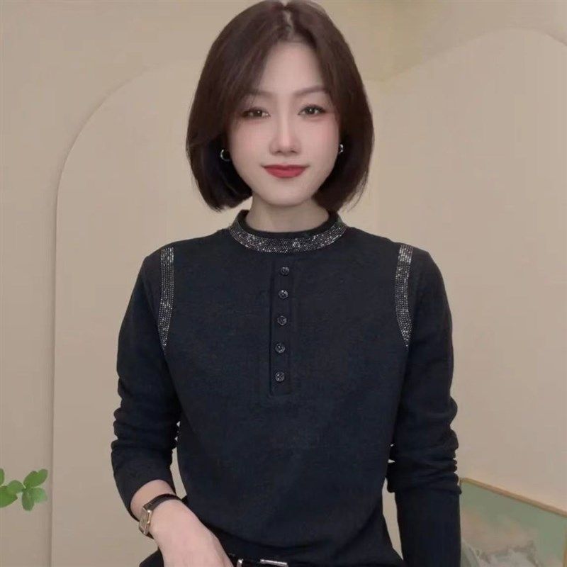 德绒T恤秋冬新款纽扣双面绒打底衫修身磨毛内搭加绒保暖上衣小衫,女装/女士精品,大码内搭,淘宝优惠券,粉丝福利购,淘宝优惠卷