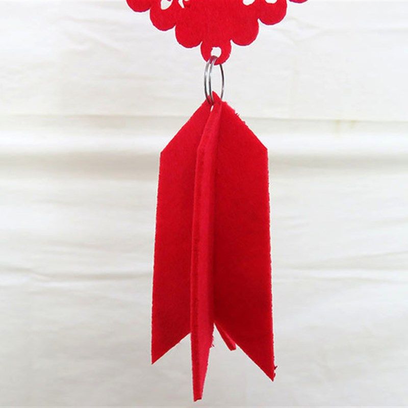 婚庆结婚用品婚房装饰布置立体创意毛毡布喜字拉花挂件中国结对联