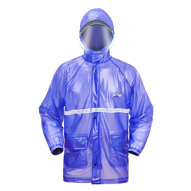 单件上衣 加厚防水外套 塑料透明电动车男女成人防暴雨分体雨衣