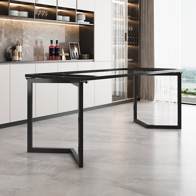 V款铁艺桌架岩板瓷砖桌脚大板桌子桌架金属脚架大理石支架定制