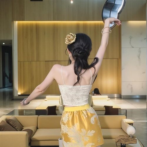 MOSS【金缕华裳】女装国风新中式弹力肩带吊带背心上衣女