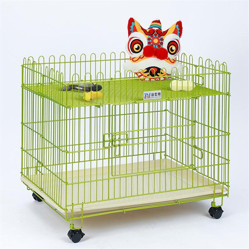 泊艺特狗笼子加粗跑笼围栏展示笼折叠款带轮子纳米漆烤漆笼小型犬