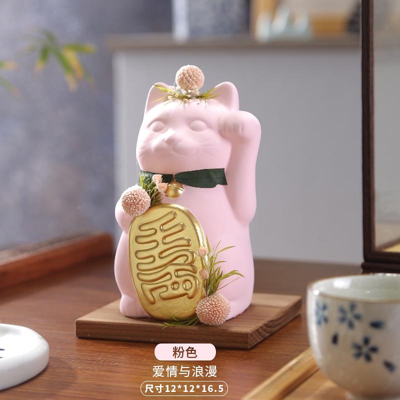 真花LM0500-1手工招陶瓷财猫家居摆礼件开业中秋创意品香薰生日礼