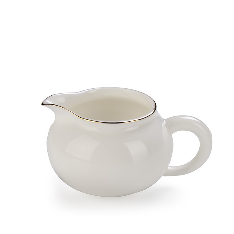 羊脂玉瓷纯白公道杯 白色分茶器茶具公杯功道杯 公平杯