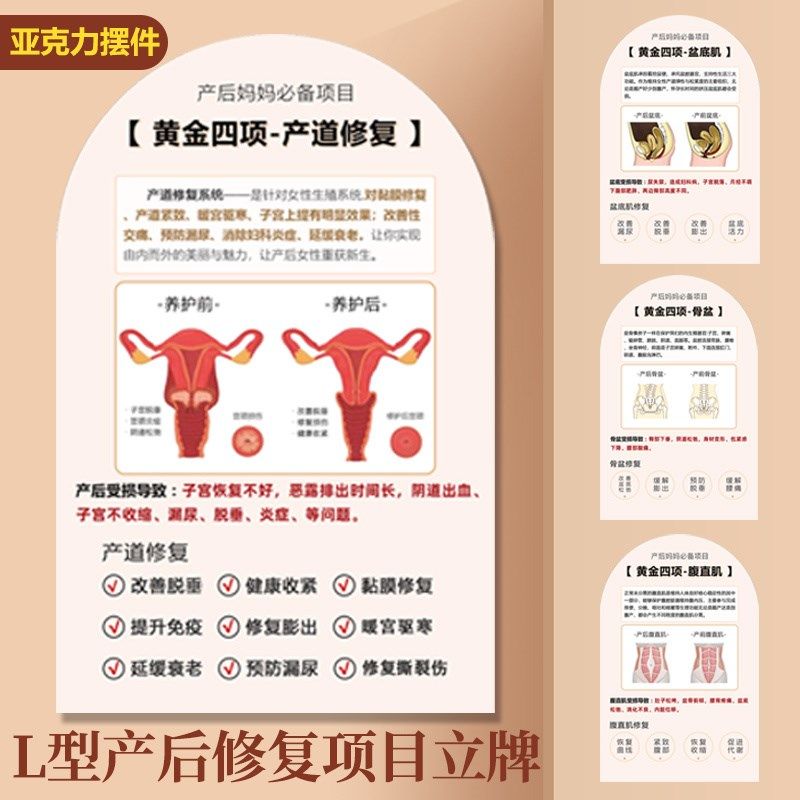 月子中心产后修复盆底肌骨盆项目会所宣传桌面装饰立牌