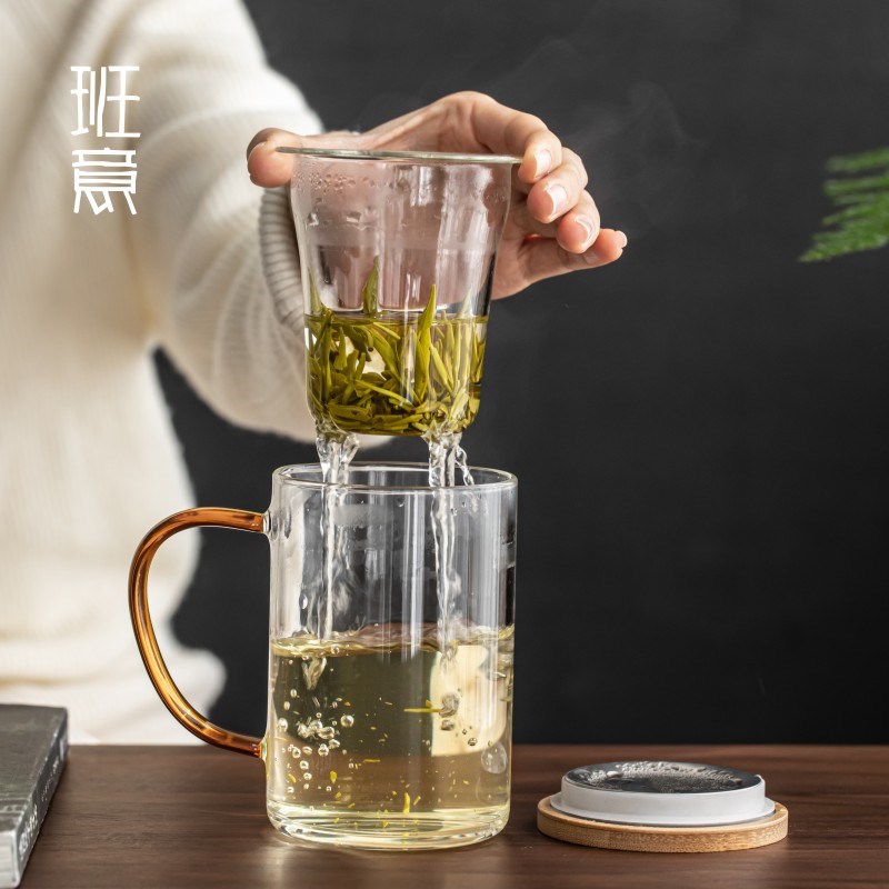 班意 绿茶杯杯茶水分离过茶杯办公室泡茶带盖水杯