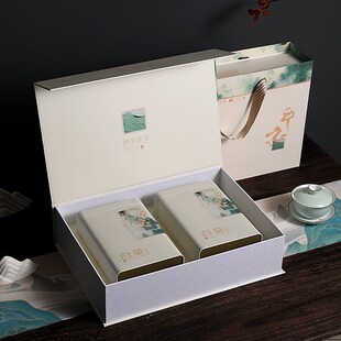 新款平安白茶包装盒空礼盒茶叶盒方罐铁罐礼品盒送内袋