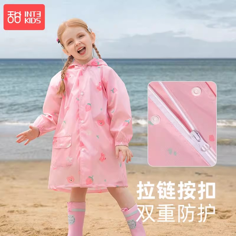 儿童雨衣小学生上学女孩男童新款带书包位幼儿园轻便雨披