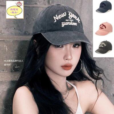 王楚钦同款帽子同款水洗做旧棒球帽字母刺绣可调节男女休闲鸭舌帽
