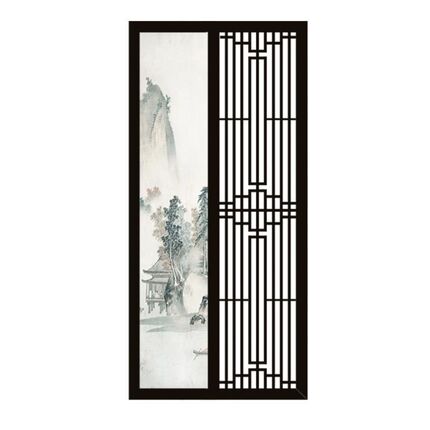 中式实木栅栏屏风进门隔断装饰入户客厅茶室酒店遮挡背景墙纱座屏