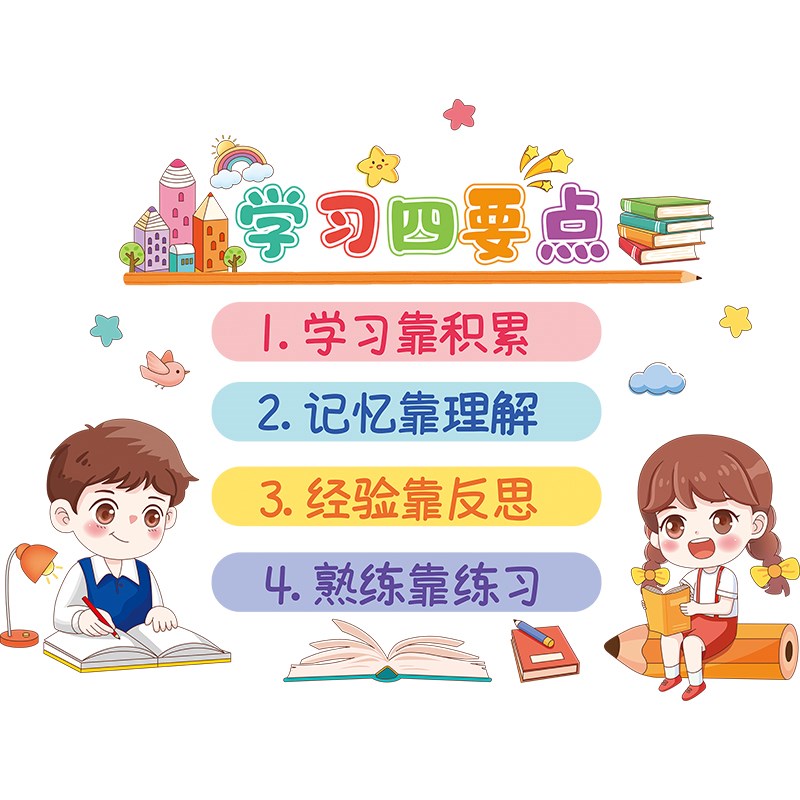 小学班级布置教室装饰文化墙贴纸墙面黑板报环创材料学习励志标语