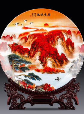 景德镇陶瓷新中式三件套花瓶摆件客厅桌面电视柜办公室玄关装饰品