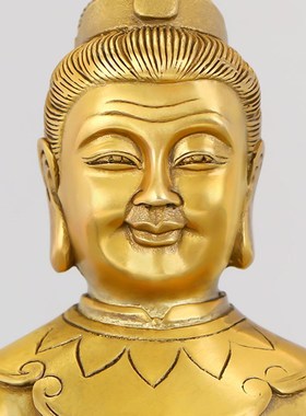 黄铜骊山老母像黎山圣母铜像家用客厅黄铜工艺品摆件25cm匠心打造