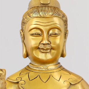 黄铜骊山老母像黎山圣母铜像家用客厅黄铜工艺品摆件25cm匠心打造