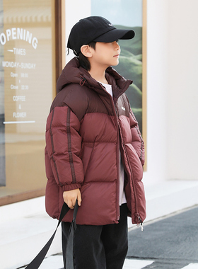 男童羽绒服中长款加厚2024冬季新款儿童羽绒服女童90绒外套23871