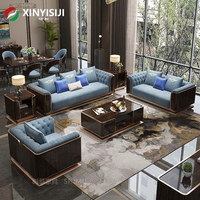 意式轻奢真皮沙发客厅简约现代别墅大户型头层牛皮高级感家具组合