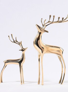 现代简约鹿轻奢摆件家居饰品客厅儿童房样板间电视柜酒柜装饰摆设