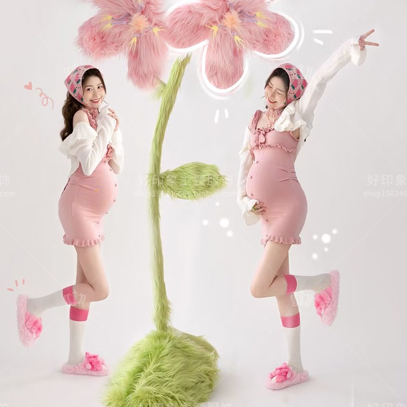 孕妇拍照服装可爱甜美小清新孕妈影楼艺术照少女感孕妇写真摄影服