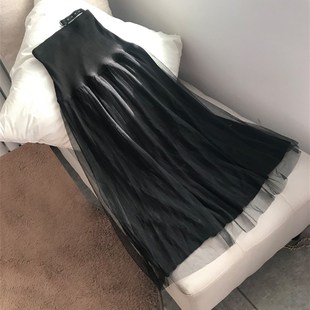 秋冬季孕妇装半身裙子冬天中长款可调节大码宽松过膝打底百褶长