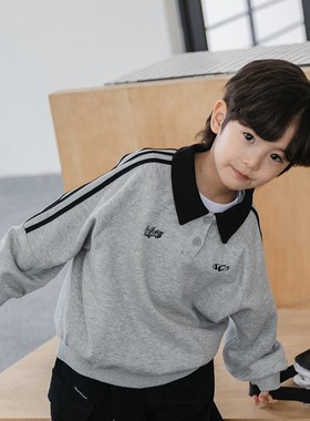 米修叻男童春款plol衫卫衣儿童春季新品学院风上衣男孩上衣春装潮