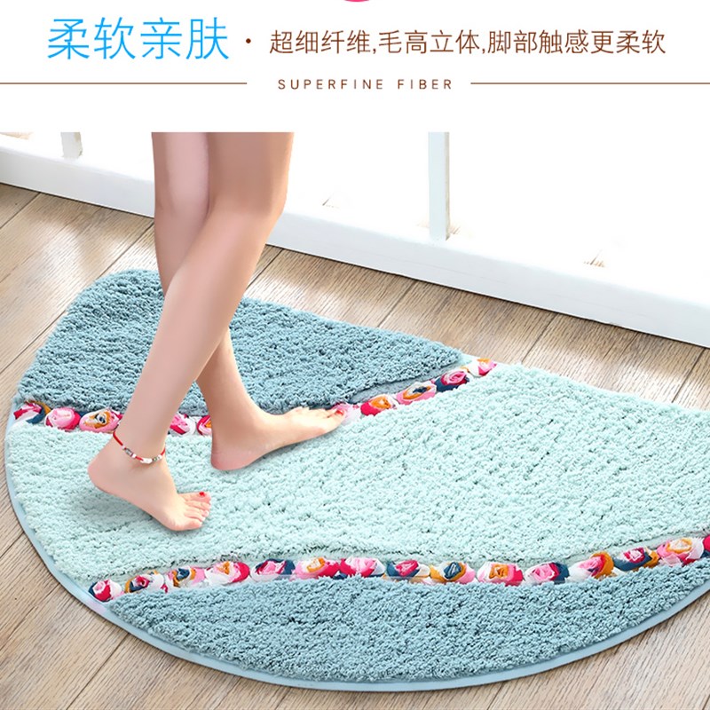 可爱半圆形地垫少女心卧室房间门垫浴室厕所卫生间门口吸水踩脚垫