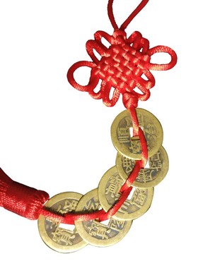 五帝钱压门槛中国结装饰品车载祝福挂件手捻铜钱串男士随身把玩件