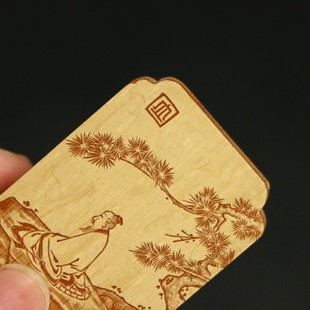 精品名家裘立钢纯手工雕刻天然老玉竹手牌竹雕文人竹牌挂件手把件