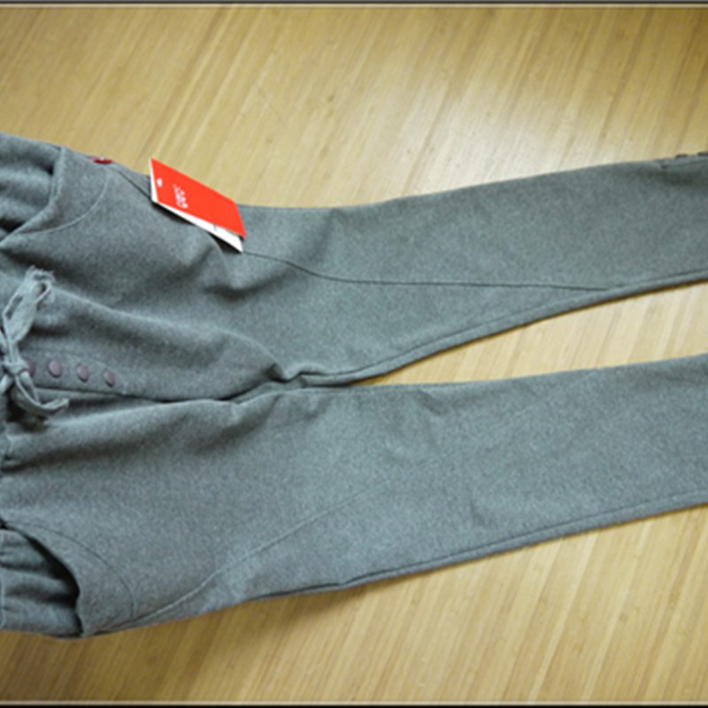 设计感很强!春秋女款纯棉卫裤小脚裤休闲多袋高腰系带长裤子