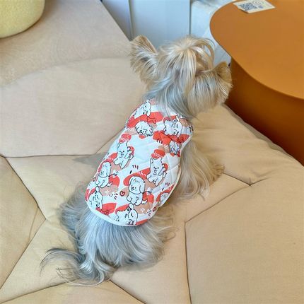 小甜粥宠物服狗狗冬季保暖绗棉马甲约克夏小型犬加厚外穿棉衣猫咪