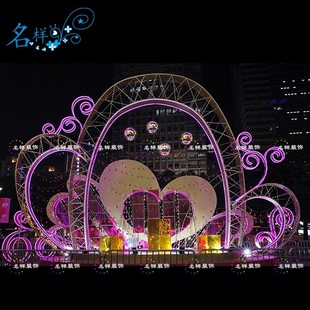 饰节庆灯光亮化设计 名样美陈大型户外鸡年圣诞美陈商场DP点装