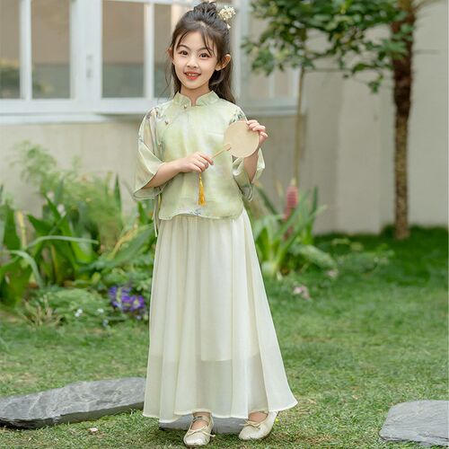 汉服女童夏季2024新款儿童唐装古风连衣裙夏装女孩中式国风古装裙