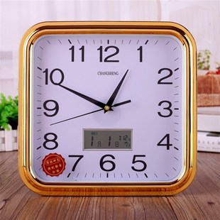 常胜12英寸日历款现代钟表简约壁挂钟时钟静音客Y厅装饰石英钟