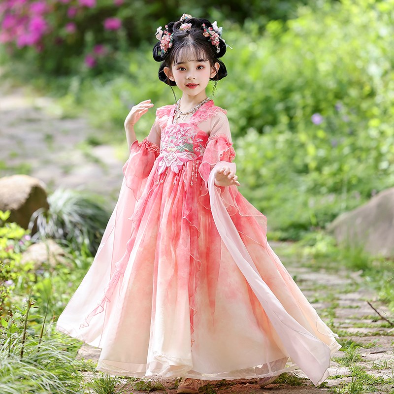 汉服女童2025新款夏季女孩仙气飘飘裙子夏装古风公主裙儿童连衣裙图片