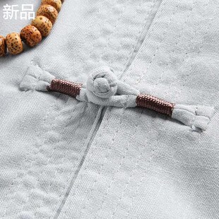 父亲节唐a装男中老年人爸爸夏装中国老年人风衣服爷爷棉麻短袖新
