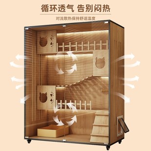 猫别墅实木家用猫窝宠物笼超大空间全景猫柜猫咪窝室内猫房猫笼子
