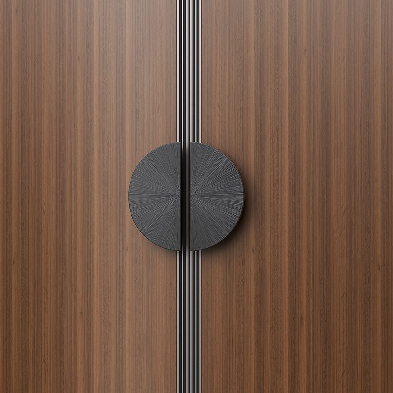 铜拉手仿古简约实木门会所把手新中式酒店半圆大门拉手玻璃门拉手