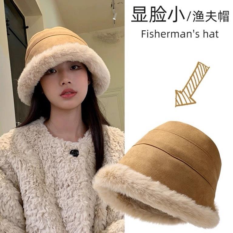 渔夫帽女士秋冬新时尚优雅妈妈暖盆帽高端长毛绒蝴蝶结冬帽