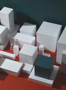 白色方块几何体拍摄陈列装饰道具美术石膏素描静物立方体