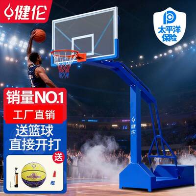 成人篮球架户外标准篮球框箱式移动家用凹箱Basketballstand