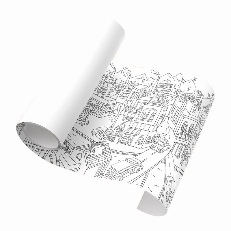 i弥鹿十米巨幅涂色画卷儿童题场景涂鸦画画描红纸填色绘画
