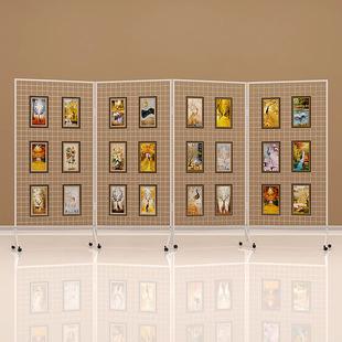 折叠网格铁网架美术书法画展画室幼儿园作品展示架展览网格架