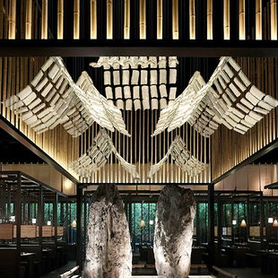 现代别墅售楼部沙盘工程水晶瓦片玻璃底盘酒店大堂宴会厅吊灯