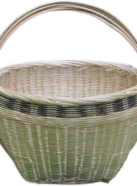 竹子编织竹制品大全竹箩筐竹编老式手工艺品圆篮摘菜篮鸡蛋篮