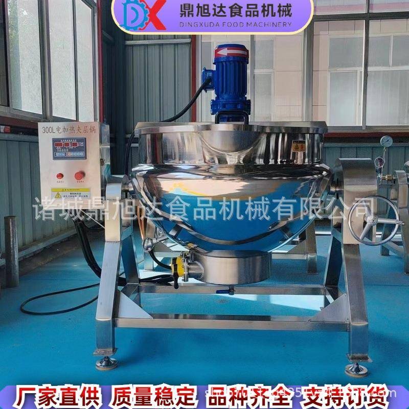 不锈钢电加热可倾斜夹层锅大型预制菜炒锅全自动卤煮锅食堂炒锅