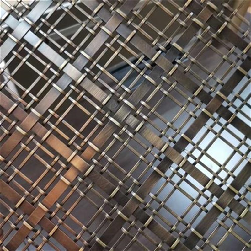 金属网网装饰墙幕隔断吊顶帘屏风酒店咖啡餐厅装潢扁丝编织不锈钢